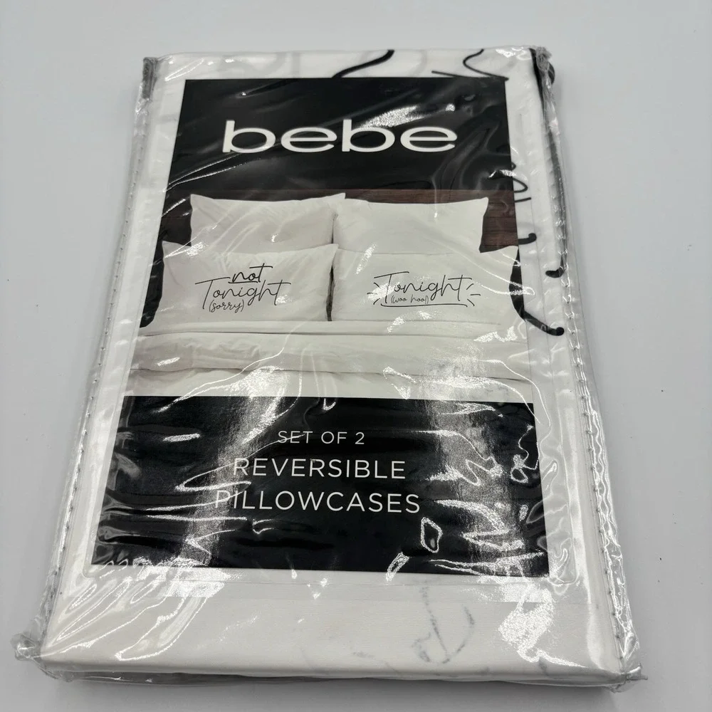 bebe Reversible Pillowcases Set of 2 Not‎ Tonight Tonight Woo Hoo